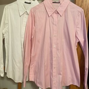 Liz Claiborne White and Pink Dress Shirts Size 12 /2 for 1